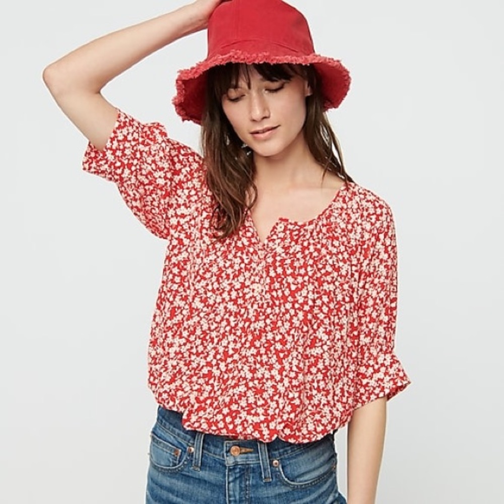 J. Crew | Scoopneck top in tossed bouquet print